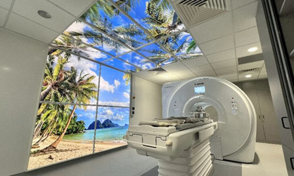 MRI Unit with calming LED screens on a beach